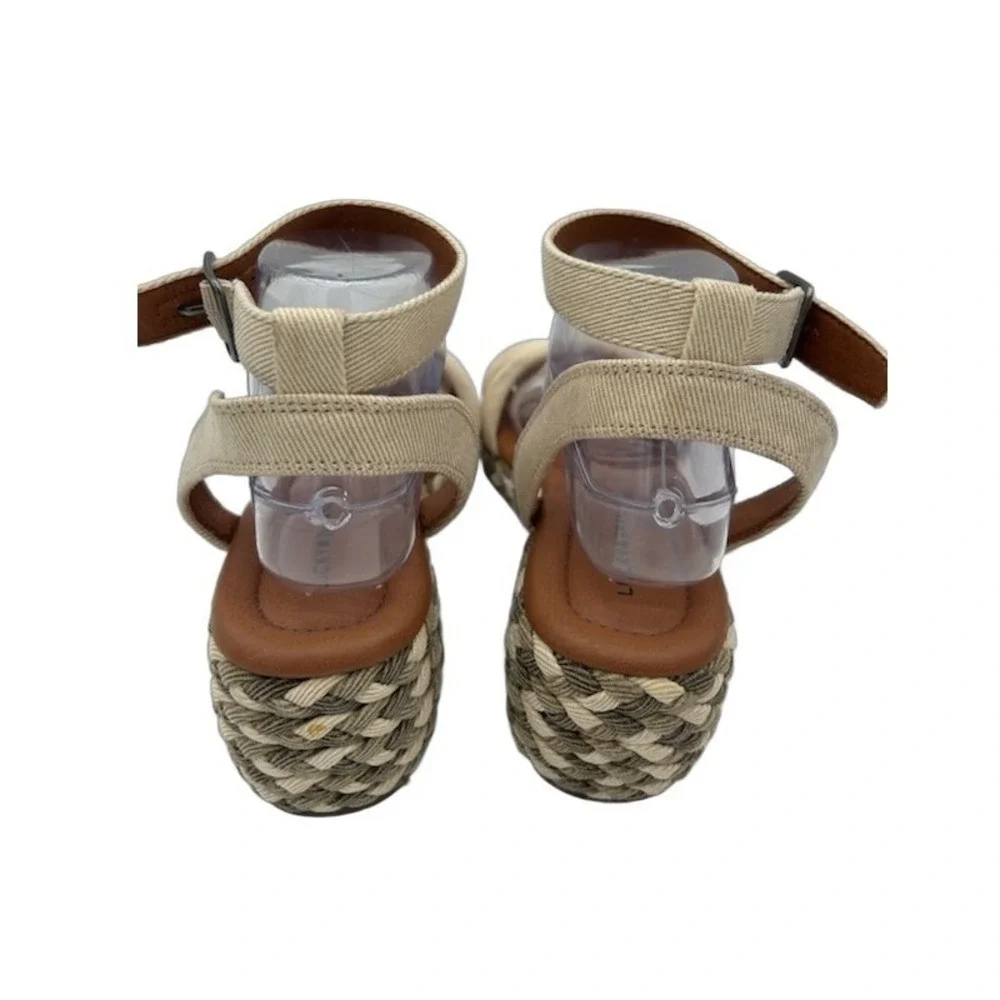 Lucky Brand Naylicia Wedge Sandals Women's Size 8.5 M Beige Espadrille